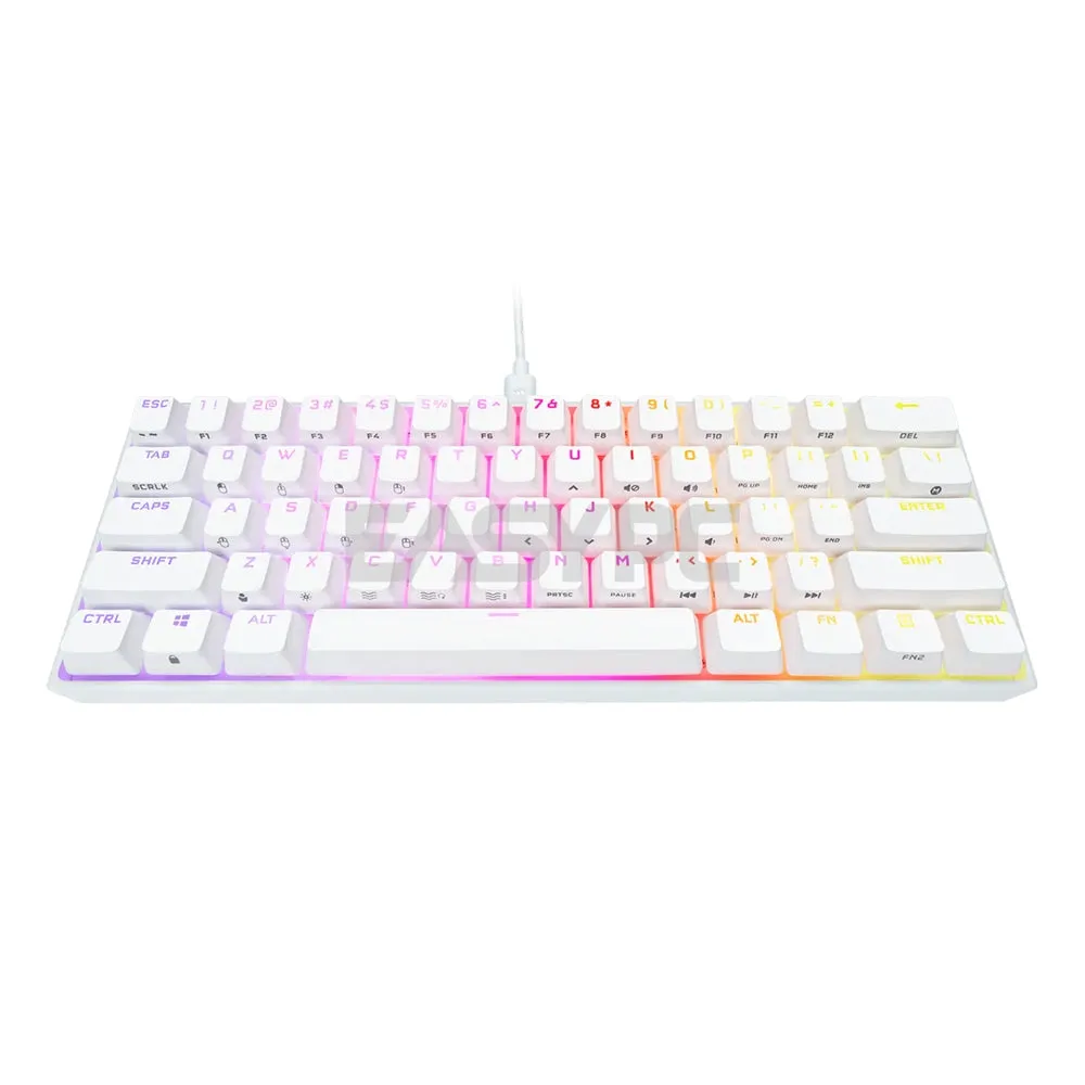 Corsair K65 RGB MINI 60% White Mechanical Detachable Cable, Braided Cable Gaming Keyboard -Cherry MX Speed CS-CH-9194114-NA 7UBE COCS2502
