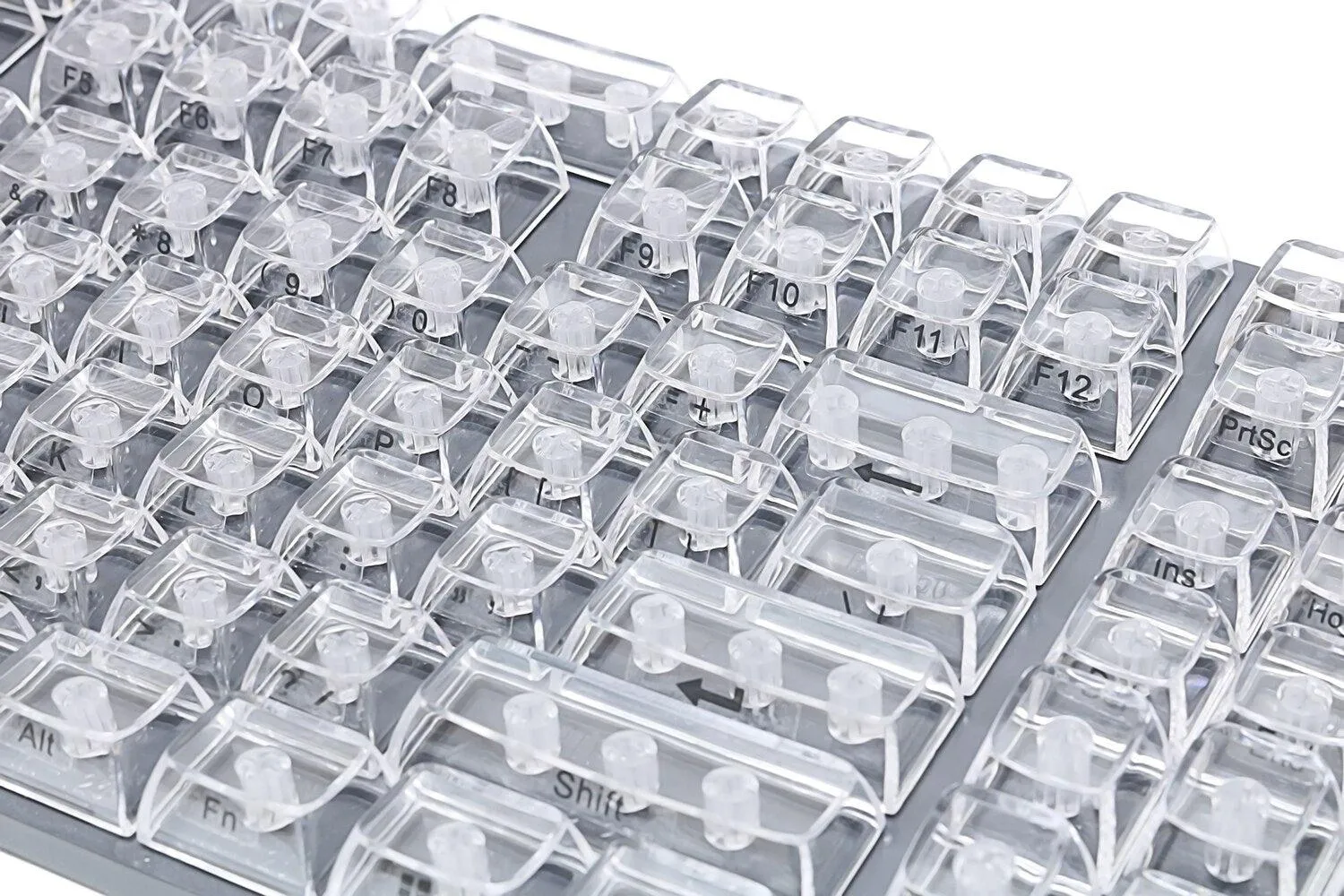 Crystal Clear Custom Keycap Set for MX Mechanical Keyboards - 132 Keys for Personalization