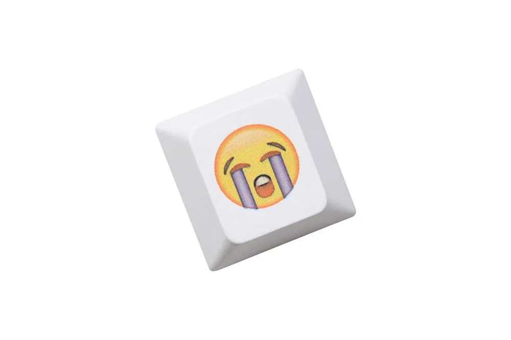 Cute Face Mood Meme Expression Keycap Dye Subbed keycaps for mx stem mechanical keyboards Yellow funny snicker Tongue Cry