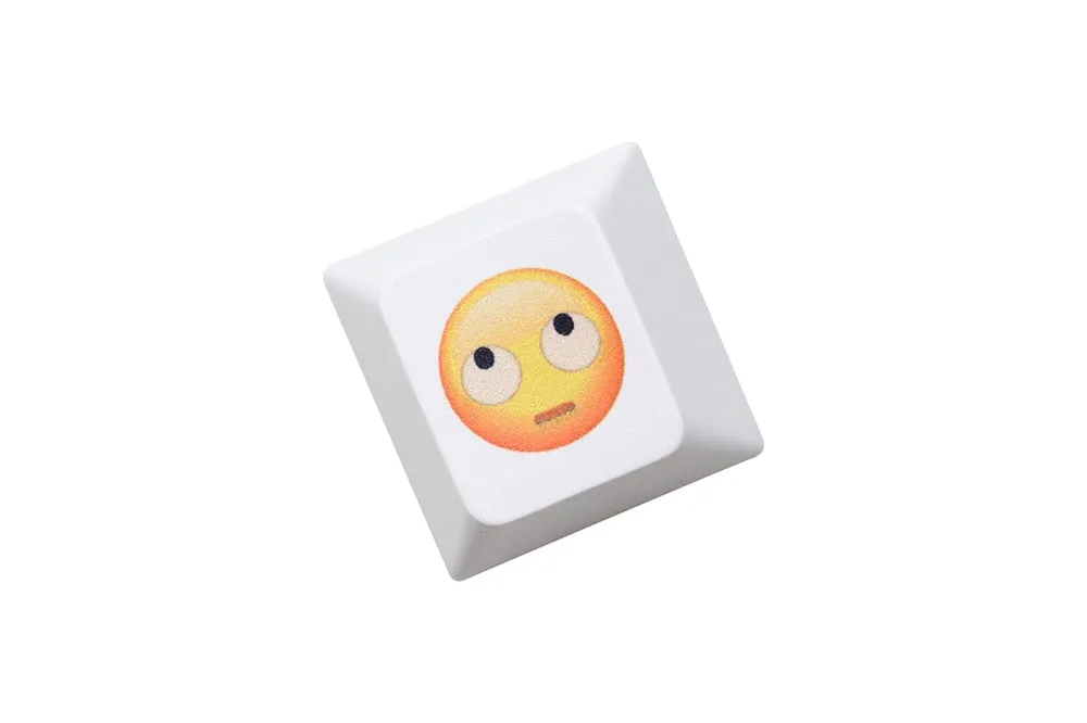Cute Face Mood Meme Expression Keycap Dye Subbed keycaps for mx stem mechanical keyboards Yellow funny snicker Tongue Cry