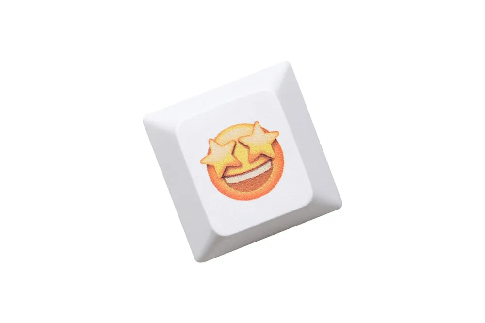 Cute Face Mood Meme Expression Keycap Dye Subbed keycaps for mx stem mechanical keyboards Yellow funny snicker Tongue Cry
