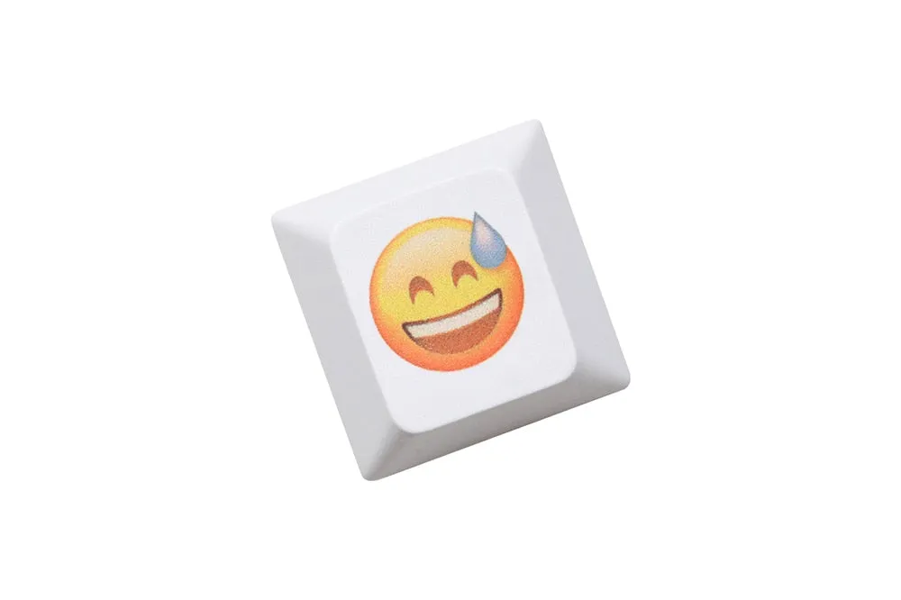 Cute Face Mood Meme Expression Keycap Dye Subbed keycaps for mx stem mechanical keyboards Yellow funny snicker Tongue Cry
