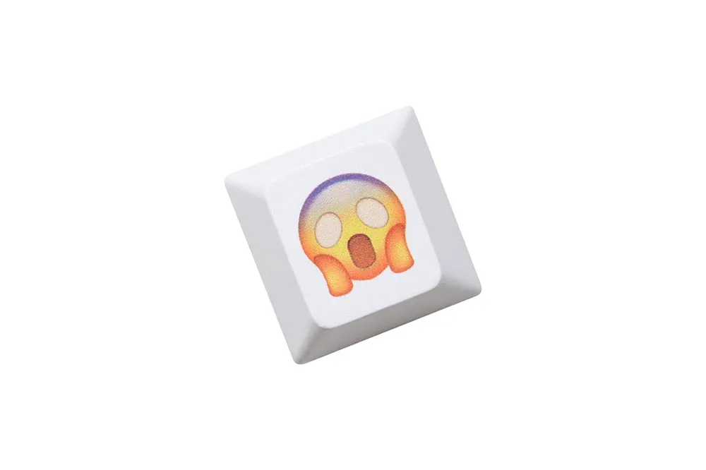 Cute Face Mood Meme Expression Keycap Dye Subbed keycaps for mx stem mechanical keyboards Yellow funny snicker Tongue Cry