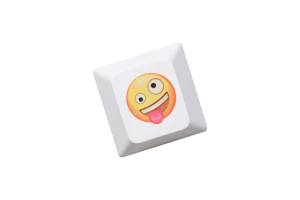 Cute Face Mood Meme Expression Keycap Dye Subbed keycaps for mx stem mechanical keyboards Yellow funny snicker Tongue Cry