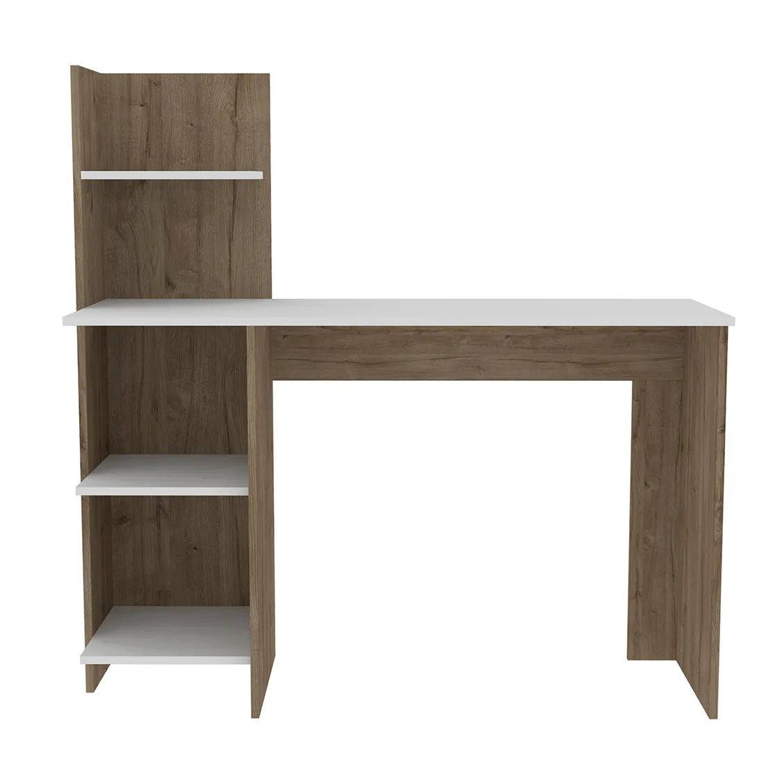 Desk Wichita, Four Shelves, Light Oak / White Finish
