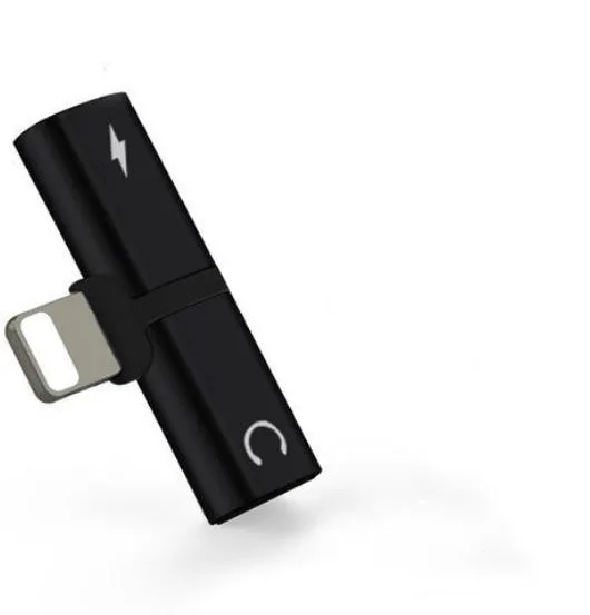 Double 2in1 Headphone Audio & Charger Adapter Splitter For iPhone X XR 7 8 - #MOBIL-789X0