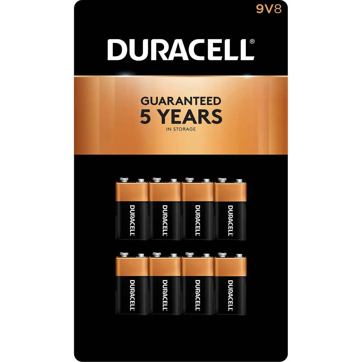 Duracell - CopperTop 9V Alkaline Batteries 8pk- Long Lasting, all-purpose 9 Volt battery for household and business-80283