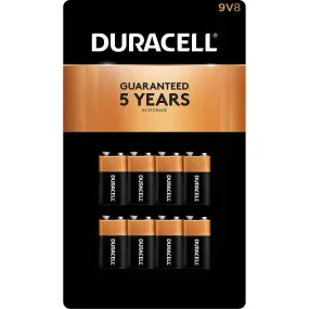 Duracell - CopperTop 9V Alkaline Batteries 8pk- Long Lasting, all-purpose 9 Volt battery for household and business-80283