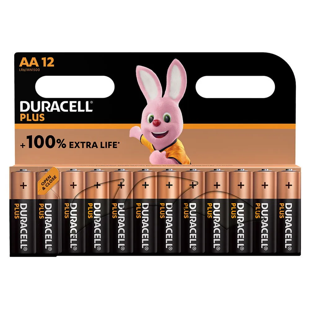Duracell Plus Power AA Alkaline LR6 Batteries MN1500 1.5 Volt Pack of 08, 10, 12, 16