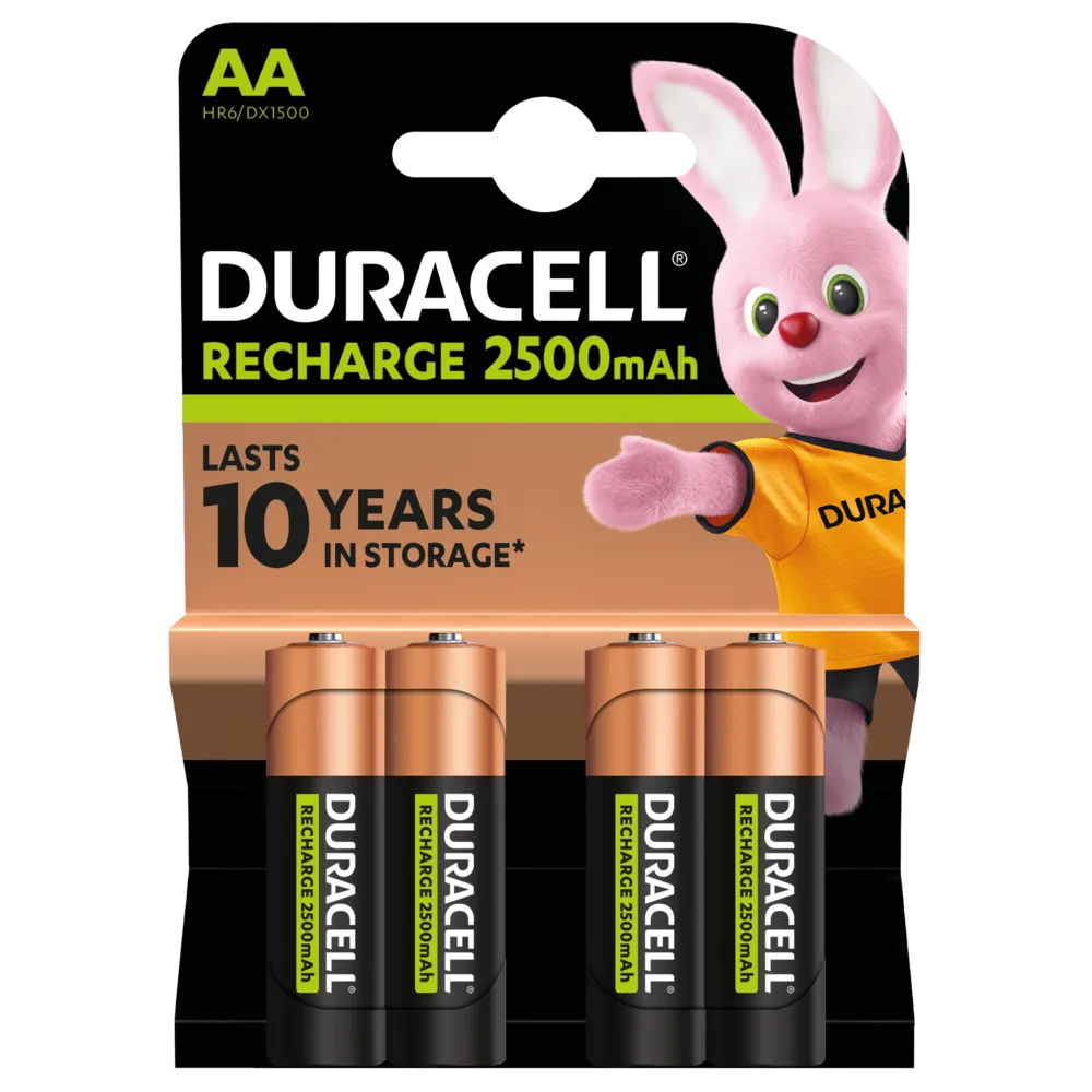 Duracell Recharge Ultra AA Batteries - Rechargeable - 4 Pack
