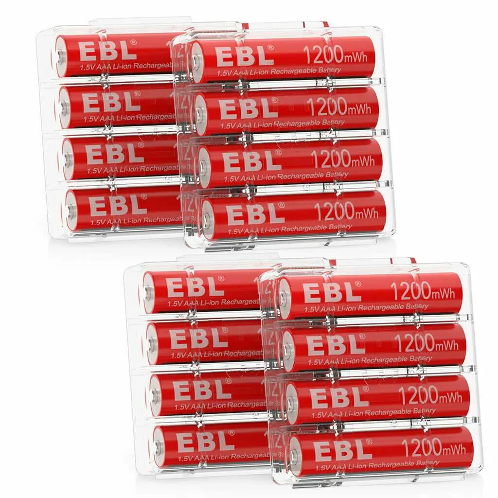 EBL 1.5V AAA Rechargeable Li-ion Batteries 1200mWh