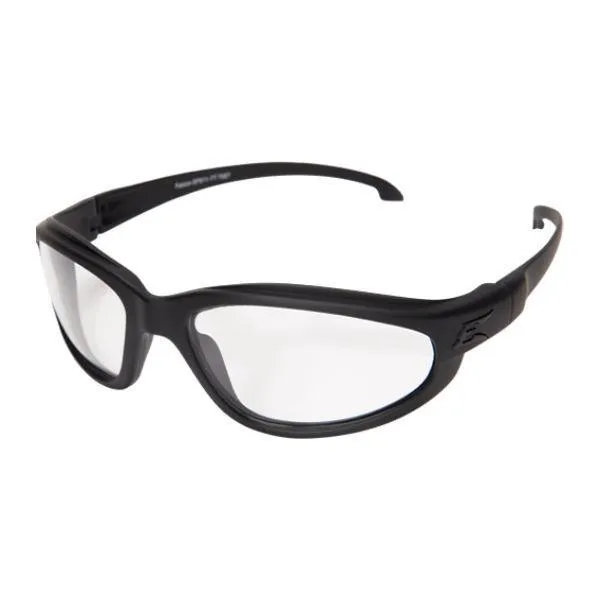 Edge Tactical Eyewear Falcon Thin Temple - Soft-Touch Matte Black Frame with Gasket / Clear Vapor Shield Lens