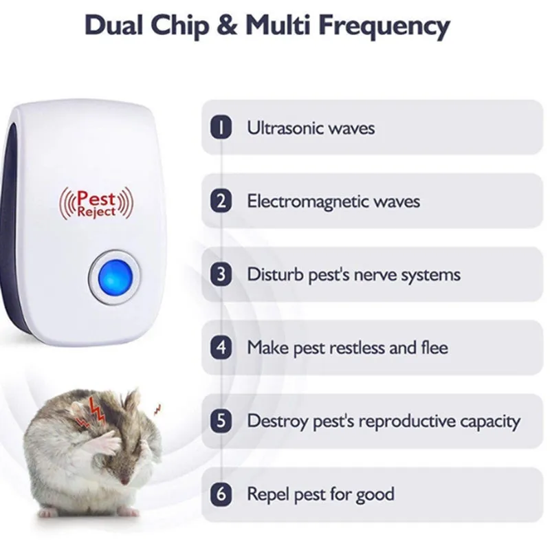 Electronic Rodent Mosquito Insect Dual Speaker Ultrasonic Rat Pest Repellent key Chain For Plug In Mosquitoes Repeller
