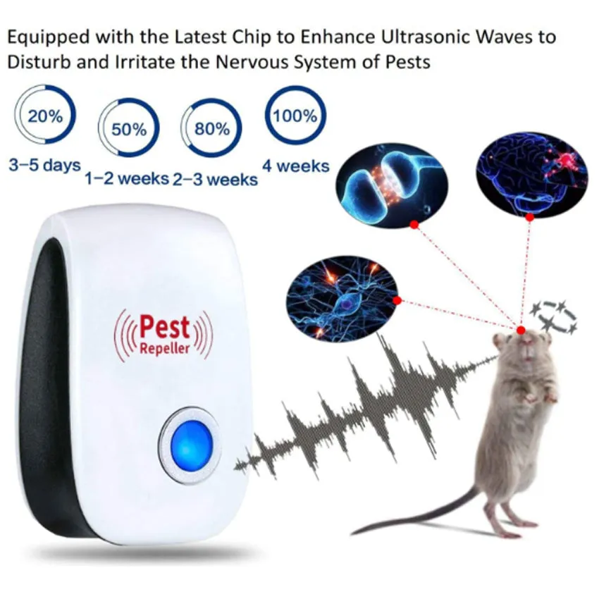 Electronic Rodent Mosquito Insect Dual Speaker Ultrasonic Rat Pest Repellent key Chain For Plug In Mosquitoes Repeller