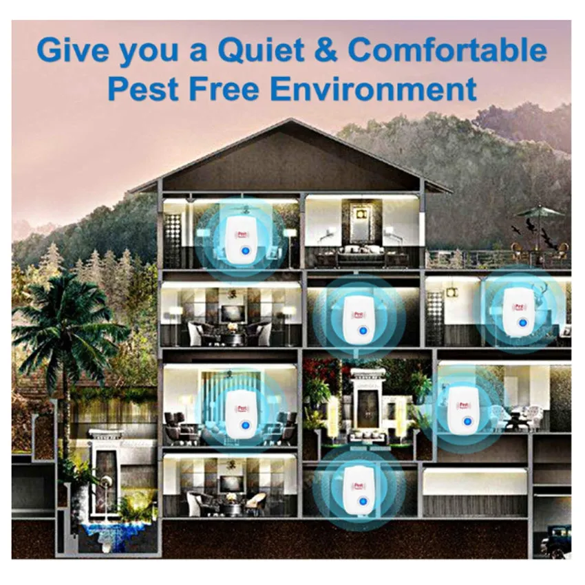 Electronic Rodent Mosquito Insect Dual Speaker Ultrasonic Rat Pest Repellent key Chain For Plug In Mosquitoes Repeller