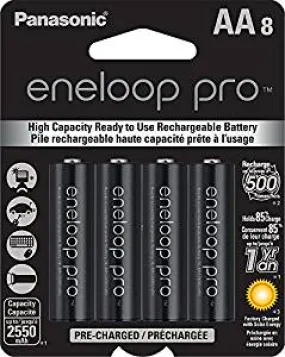 Eneloop PRO AA High Capacity, Low Self Discharge Pack of 8, BK3HCCA4BA