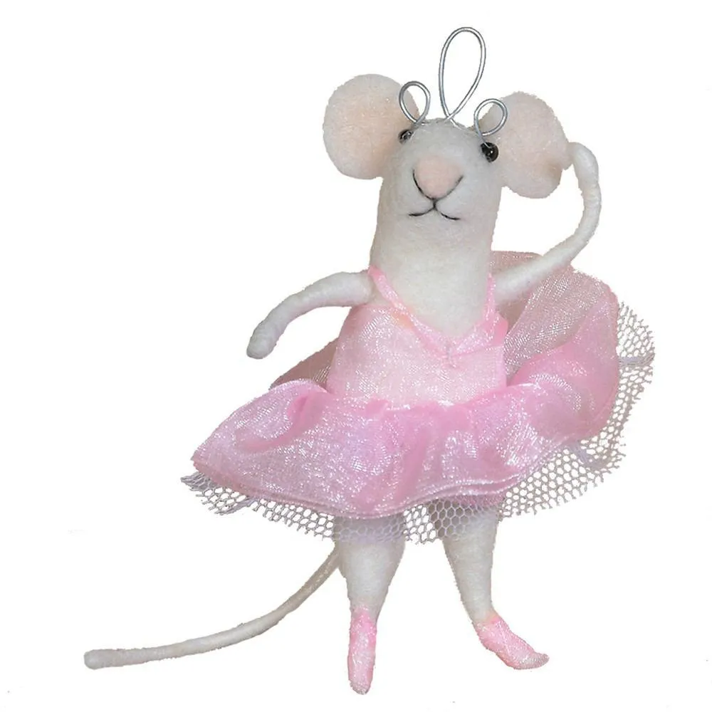 Felt Ballerina Mouse Ornament - Set Of 4 By HomArt