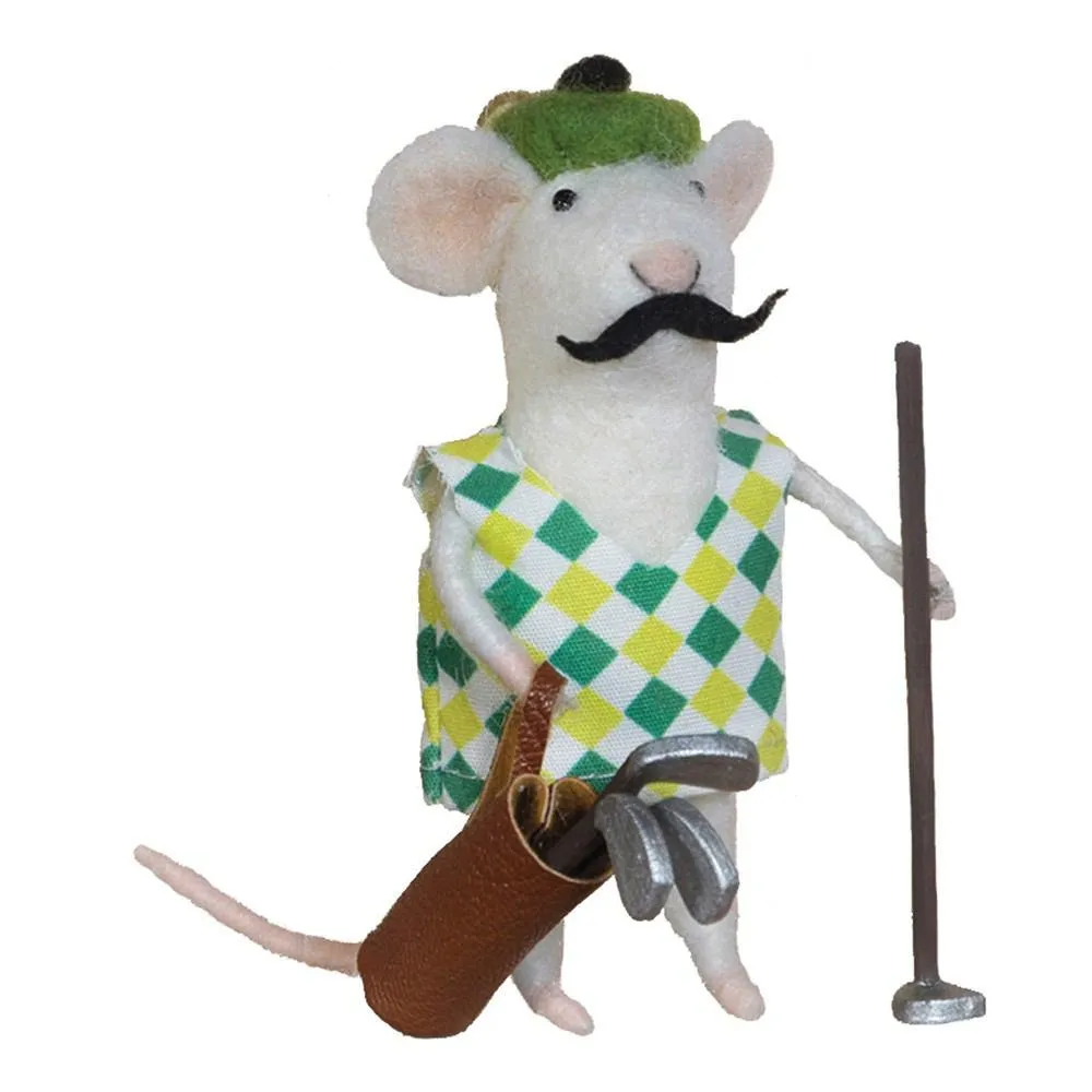 Felt Golfer Mouse Ornament - Set Of 4 By HomArt