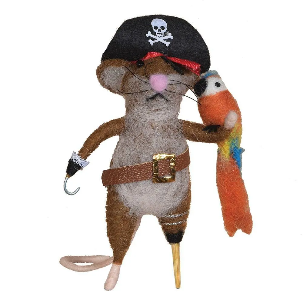 Felt Pirate Mouse Ornament - Set Of 4 By HomArt
