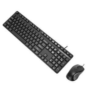 Full-size USB Wired Antimicrobial Keyboard (UK) and Full-Size Optical Antimicrobial Wired Mouse Bundle