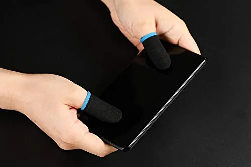 Gaming Anti-Slip Thumb Sleeve, Increase Your Gaming Score Slip-Proof Sweat-Proof Professional Touch Screen Thumbs Finger Sleeve for Pubg &Call of Duty Mobile Phone Gaming Gloves - 2 pairs