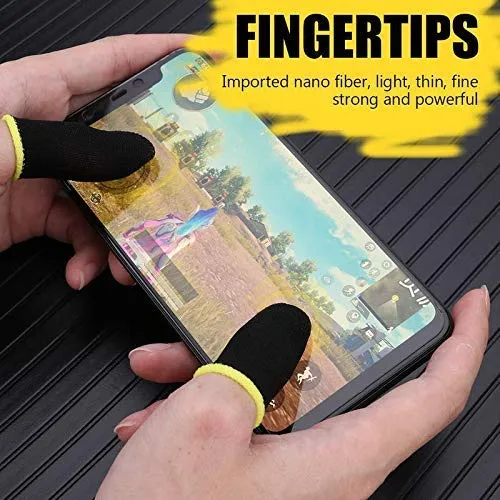 Gaming Anti-Slip Thumb Sleeve, Increase Your Gaming Score Slip-Proof Sweat-Proof Professional Touch Screen Thumbs Finger Sleeve for Pubg &Call of Duty Mobile Phone Gaming Gloves - 2 pairs