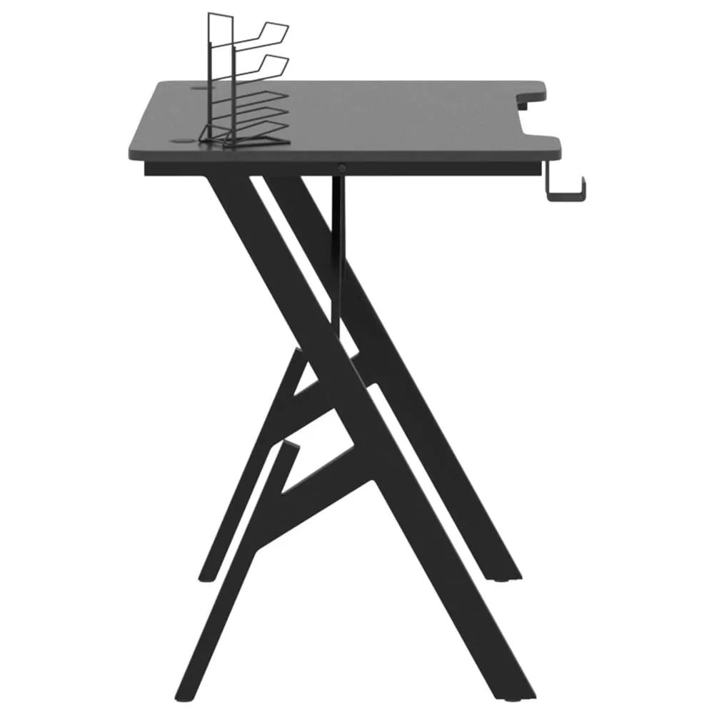 Gaming Desk with Y Shape Legs Black & Red 90x60x75 cm to 110x60x75 cm