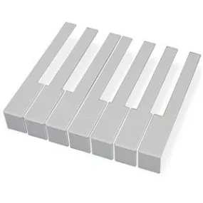 German Piano Keytops with Fronts, 50MM Head, Light Cream