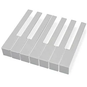 German Piano Keytops with Fronts, 50MM Head, Light Cream