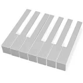 German Piano Keytops with Fronts, 52MM Head, Light Cream