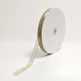 Gold Brass Wired Ribbon (15mm x 100m)