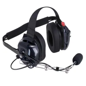 H42 Behind the Head (BTH) Headset for 2-Way Radios - Black Carbon Fiber