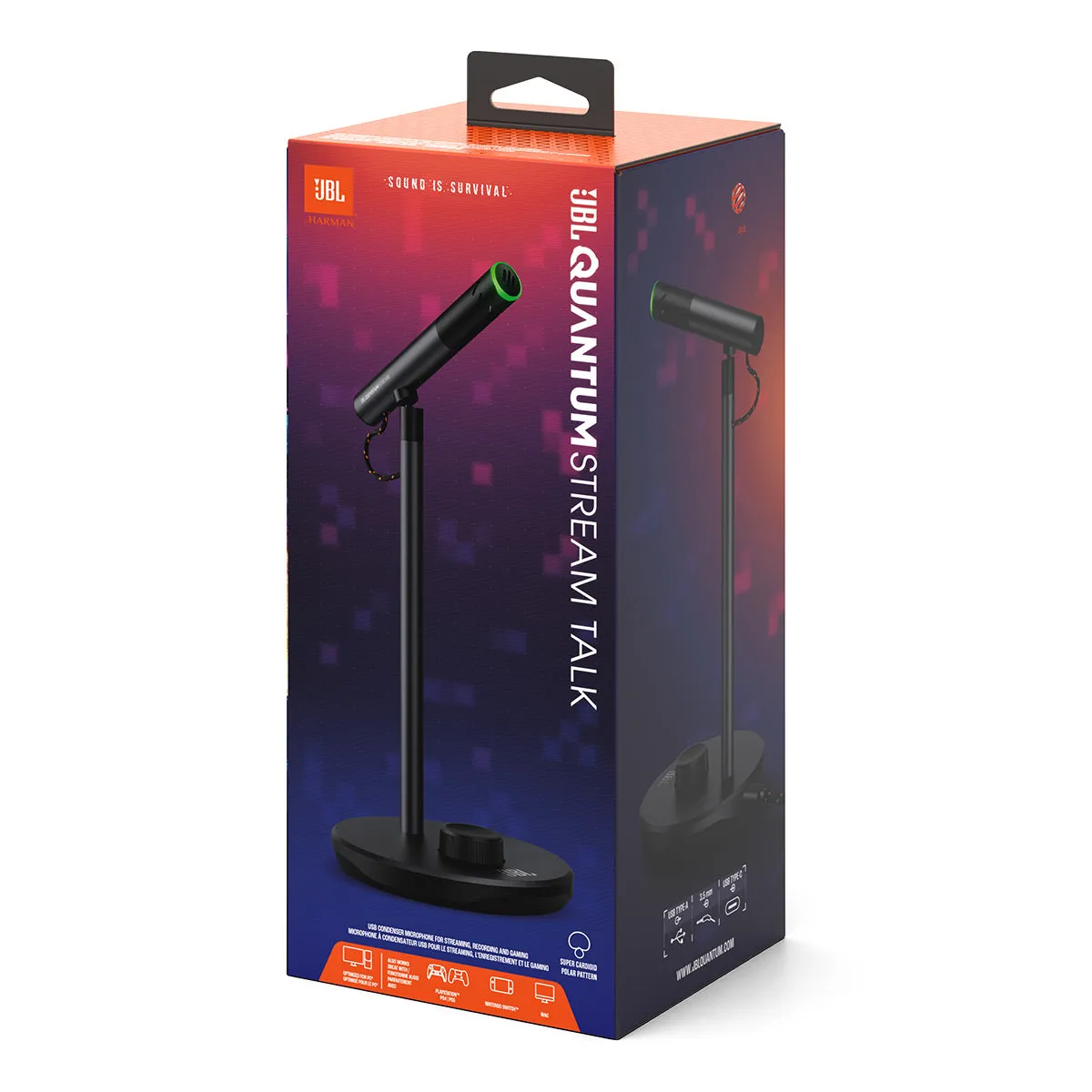 JBL Quantum Stream Talk USB Condenser Microphone for Streaming, Recording, & Gaming