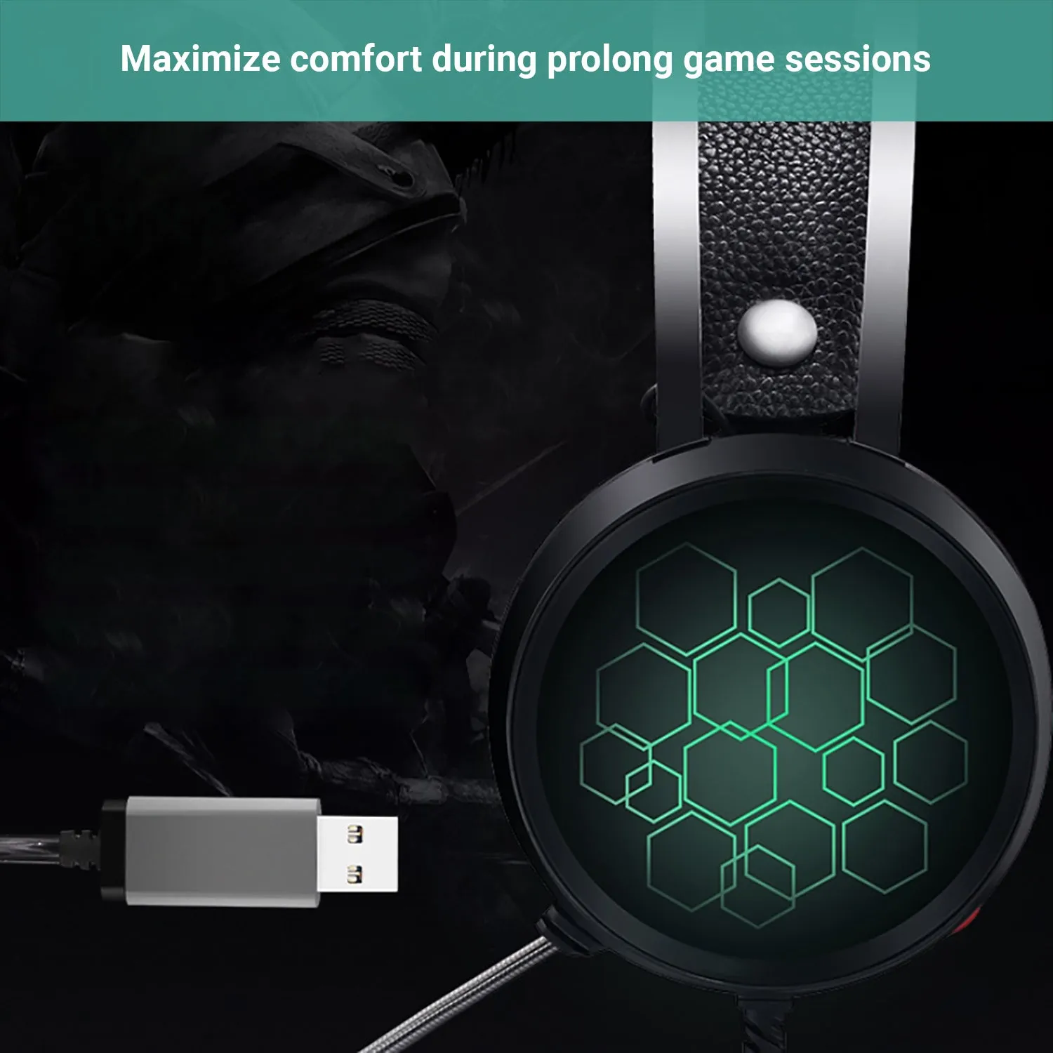 Kartech Gaming Headset Wired Game LED Light Headphones Microphone Noise Cancel