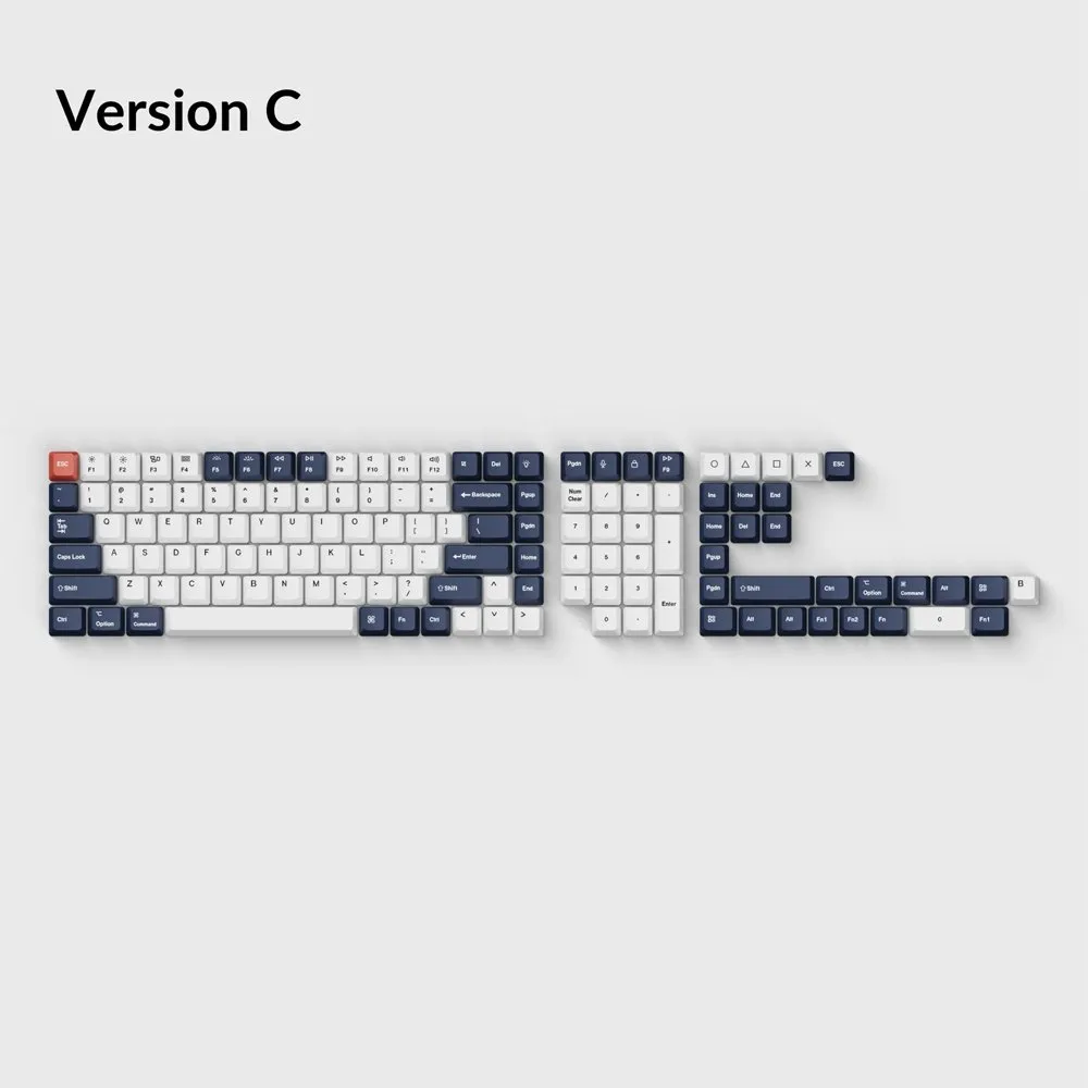 Keychron OEM Dye-Sub PBT Keycap Set - Bluish Black White