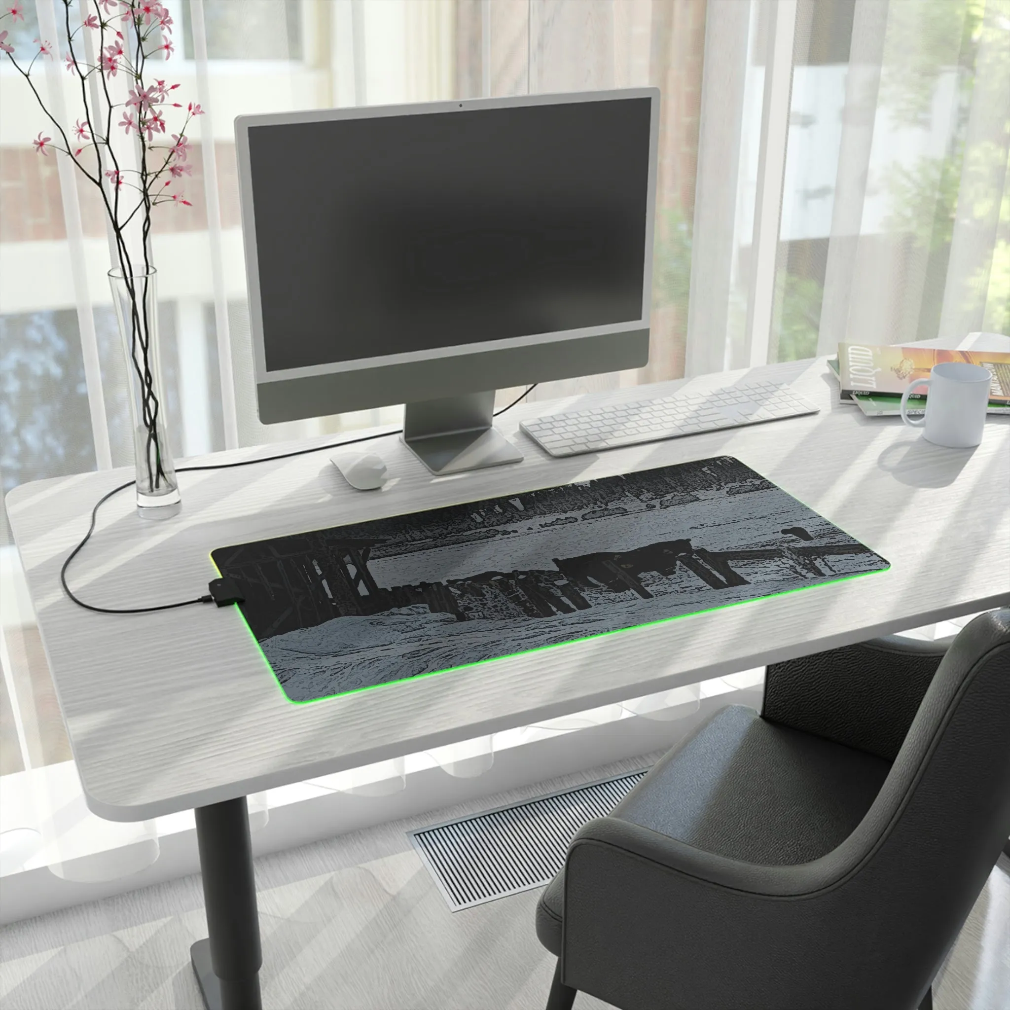 LED Gaming Mouse Pad ... A Quiet Morning ... "Along The Red River & Nature Preserve Plateau" ... Jan23 ... Original Works ...