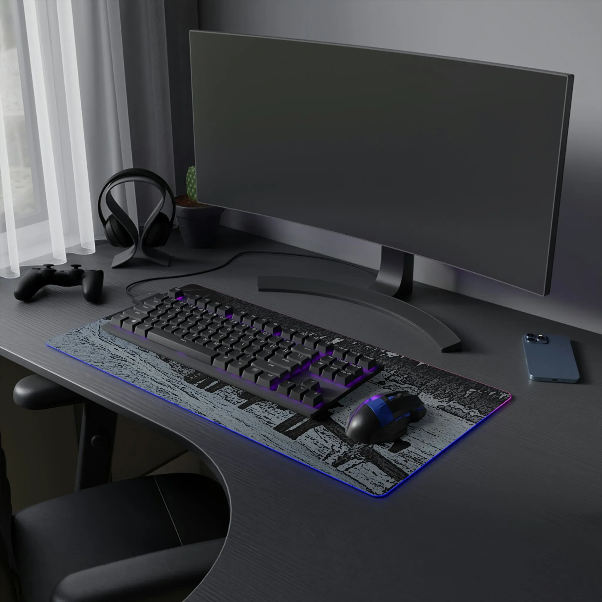 LED Gaming Mouse Pad ... A Quiet Morning ... "Along The Red River & Nature Preserve Plateau" ... Jan23 ... Original Works ...