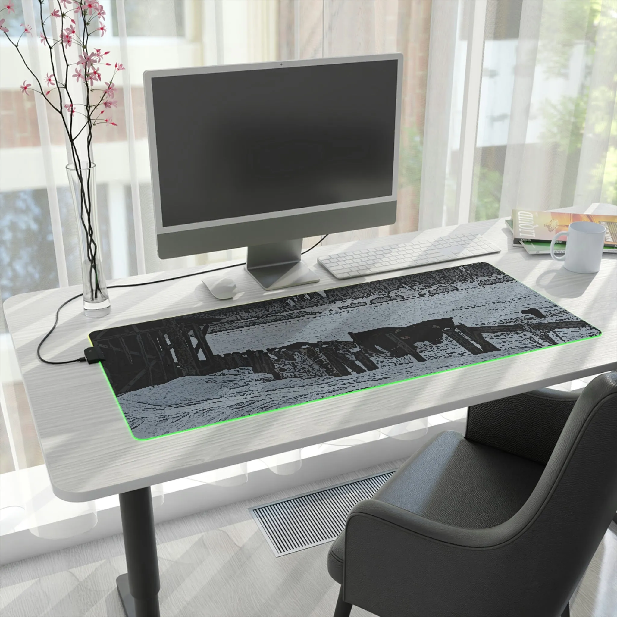 LED Gaming Mouse Pad ... A Quiet Morning ... "Along The Red River & Nature Preserve Plateau" ... Jan23 ... Original Works ...