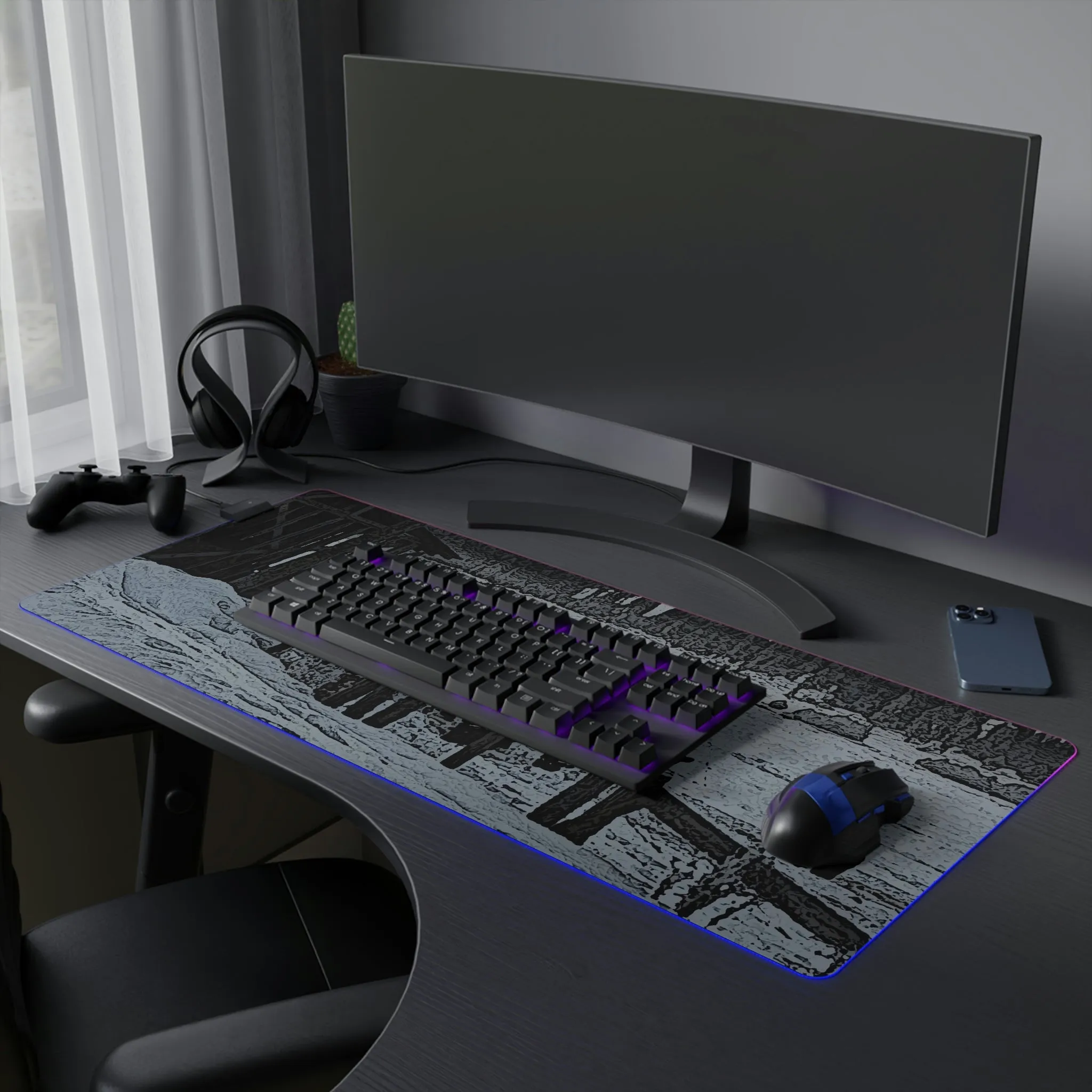 LED Gaming Mouse Pad ... A Quiet Morning ... "Along The Red River & Nature Preserve Plateau" ... Jan23 ... Original Works ...