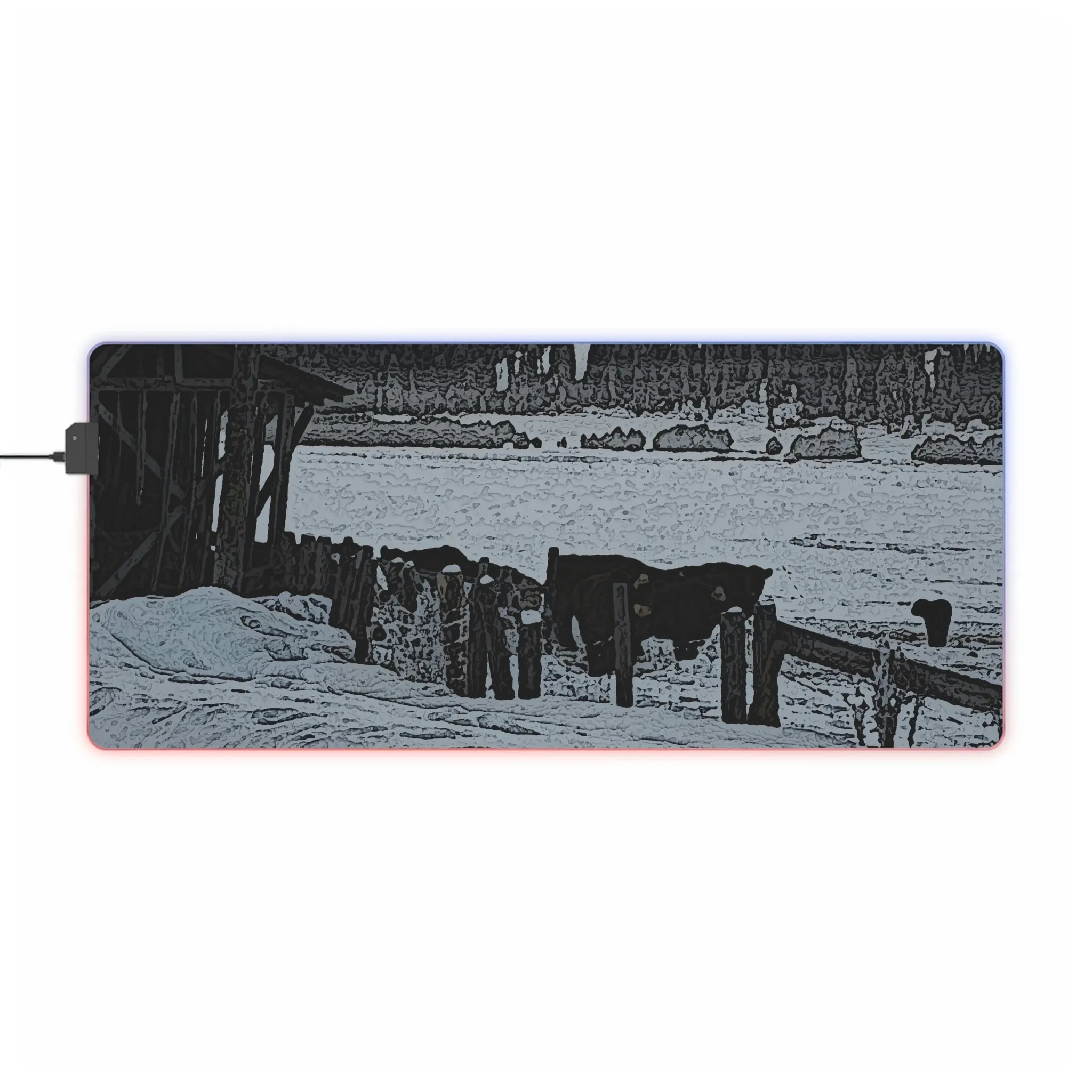 LED Gaming Mouse Pad ... A Quiet Morning ... "Along The Red River & Nature Preserve Plateau" ... Jan23 ... Original Works ...