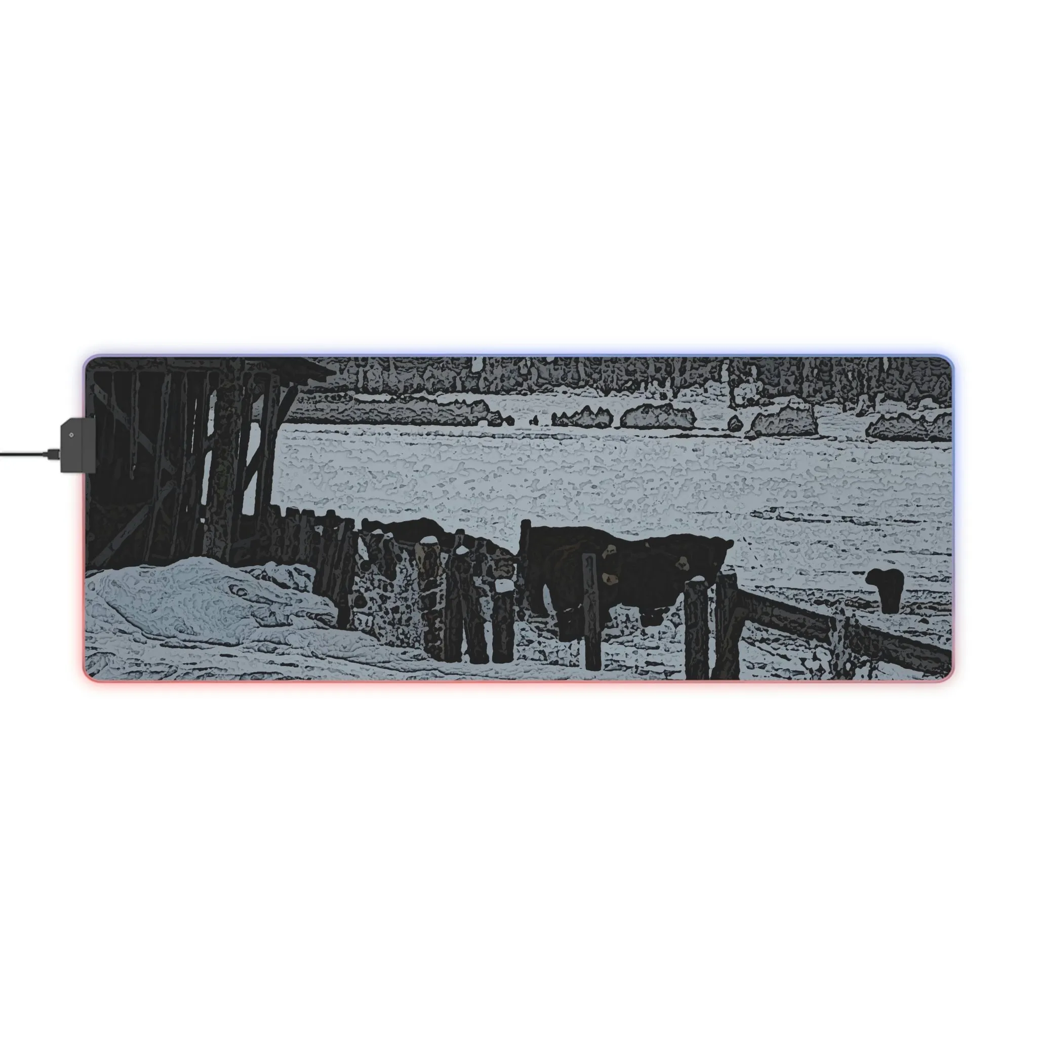 LED Gaming Mouse Pad ... A Quiet Morning ... "Along The Red River & Nature Preserve Plateau" ... Jan23 ... Original Works ...
