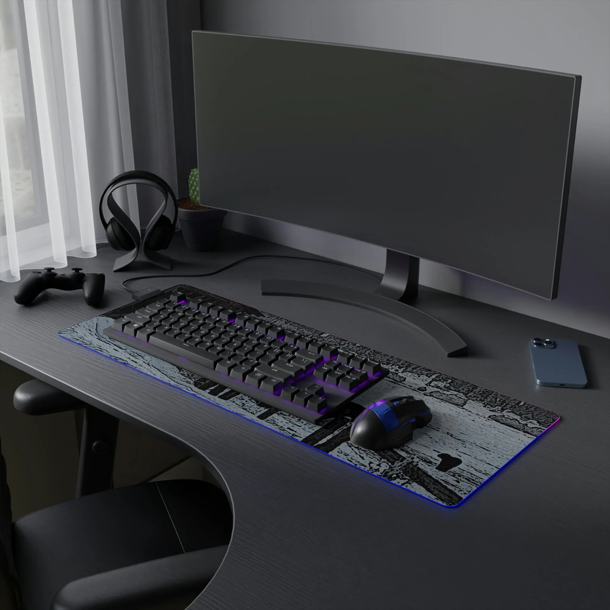 LED Gaming Mouse Pad ... A Quiet Morning ... "Along The Red River & Nature Preserve Plateau" ... Jan23 ... Original Works ...