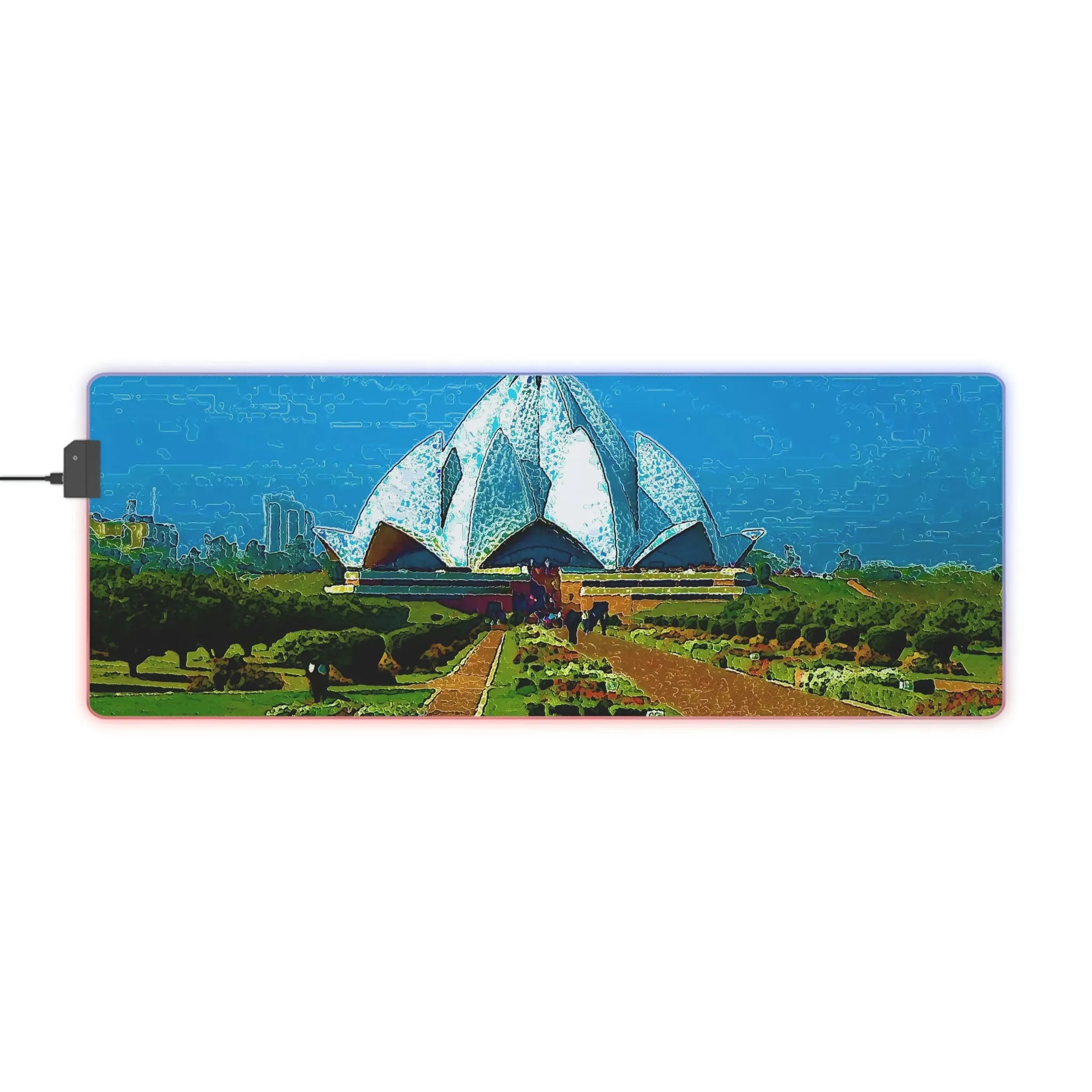 LED Gaming Mouse Pad ... 'Bahai'i House-Of-Worship' ... "Lotus Temple: Delhi, India, 2008" ... Original Works ...