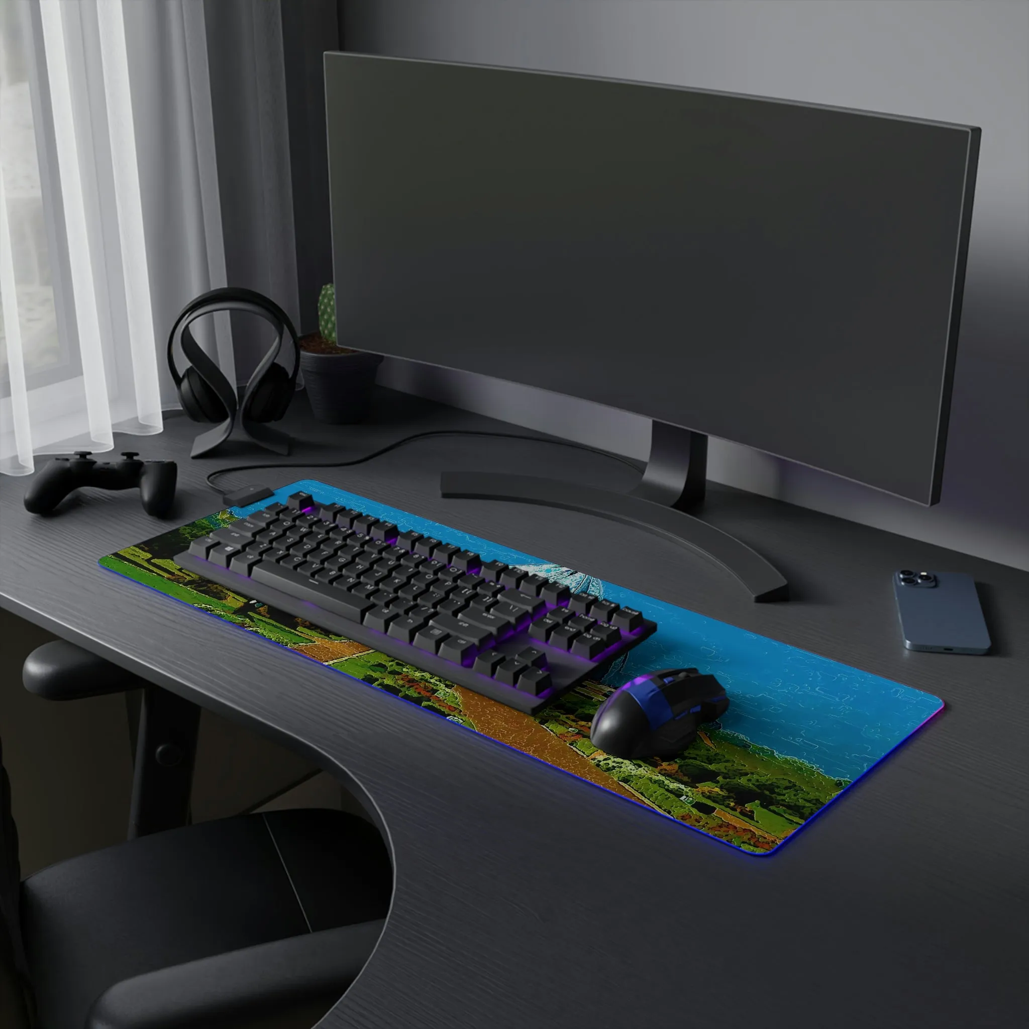 LED Gaming Mouse Pad ... 'Bahai'i House-Of-Worship' ... "Lotus Temple: Delhi, India, 2008" ... Original Works ...