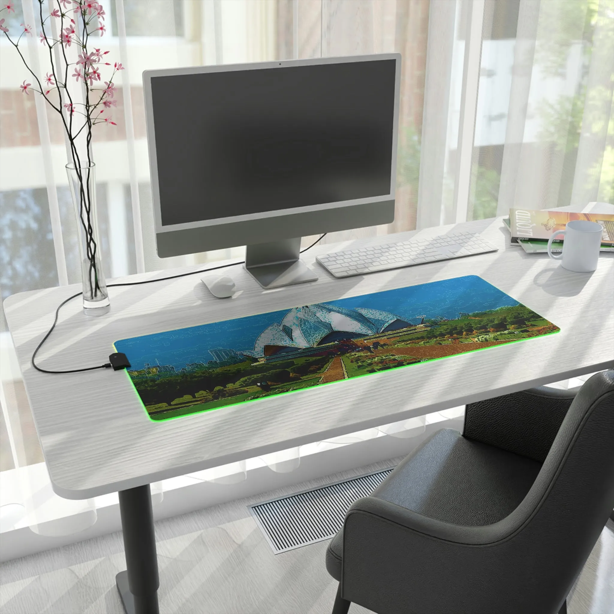 LED Gaming Mouse Pad ... 'Bahai'i House-Of-Worship' ... "Lotus Temple: Delhi, India, 2008" ... Original Works ...