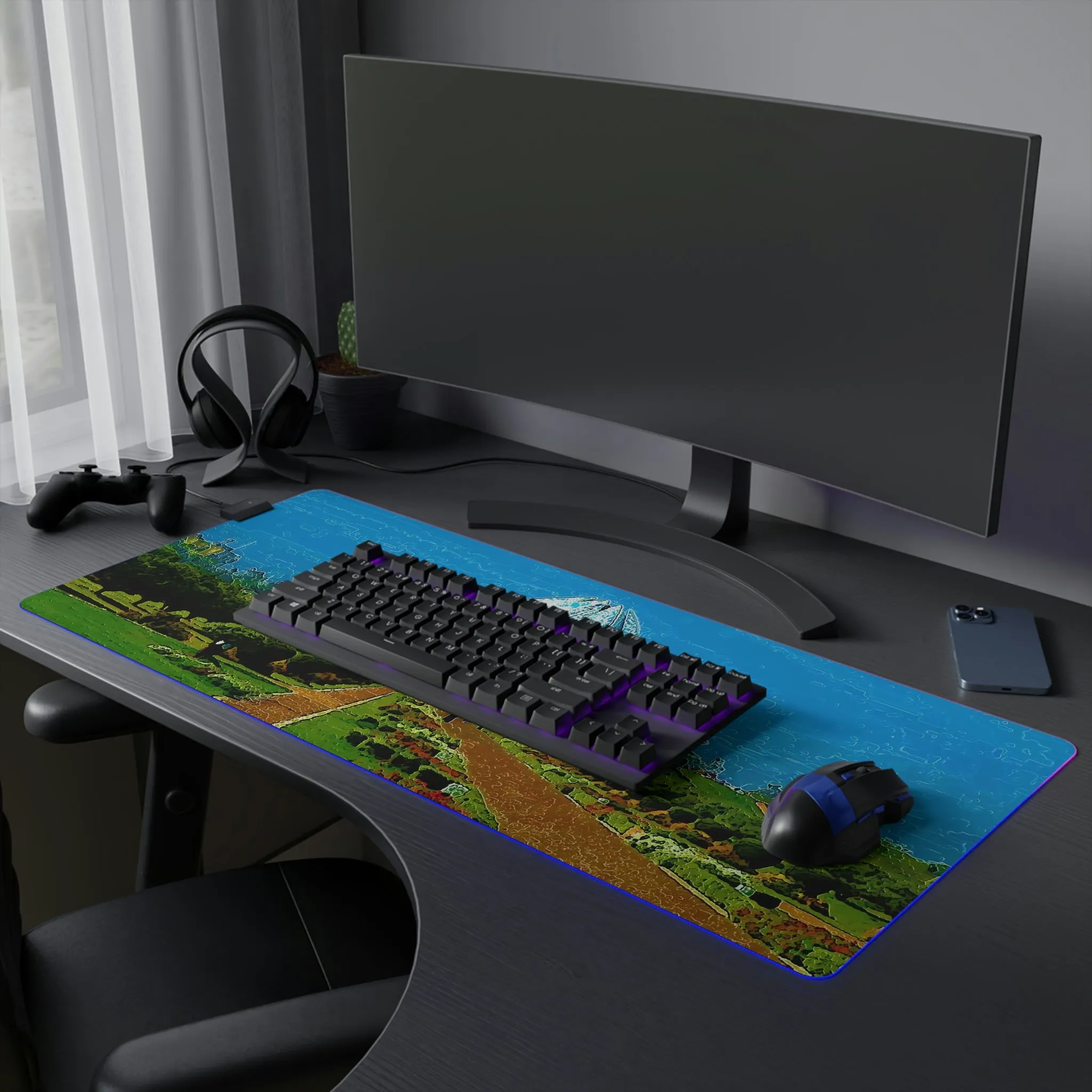 LED Gaming Mouse Pad ... 'Bahai'i House-Of-Worship' ... "Lotus Temple: Delhi, India, 2008" ... Original Works ...