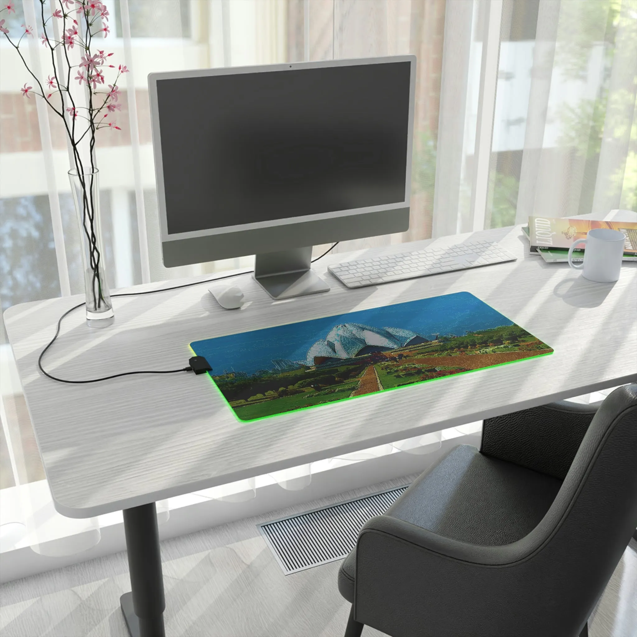 LED Gaming Mouse Pad ... 'Bahai'i House-Of-Worship' ... "Lotus Temple: Delhi, India, 2008" ... Original Works ...