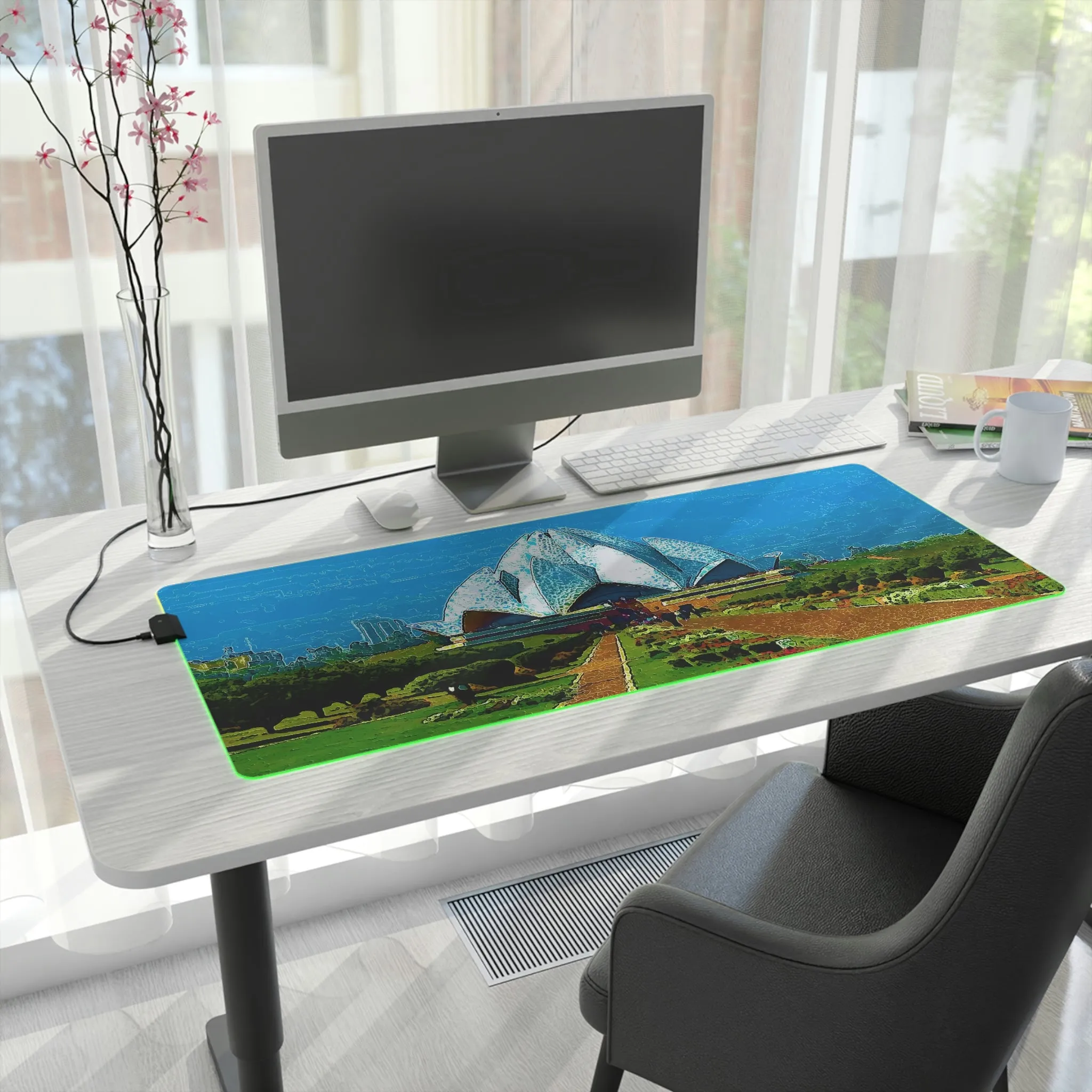 LED Gaming Mouse Pad ... 'Bahai'i House-Of-Worship' ... "Lotus Temple: Delhi, India, 2008" ... Original Works ...
