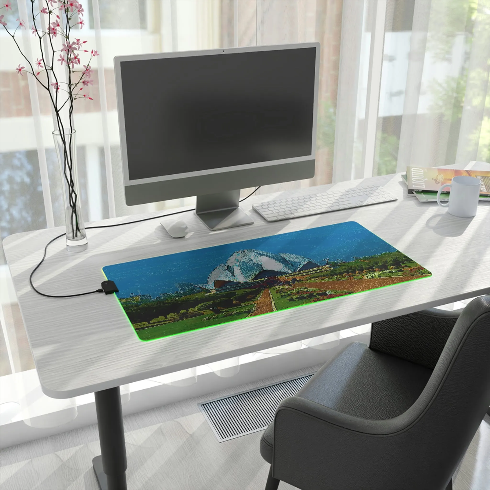 LED Gaming Mouse Pad ... 'Bahai'i House-Of-Worship' ... "Lotus Temple: Delhi, India, 2008" ... Original Works ...