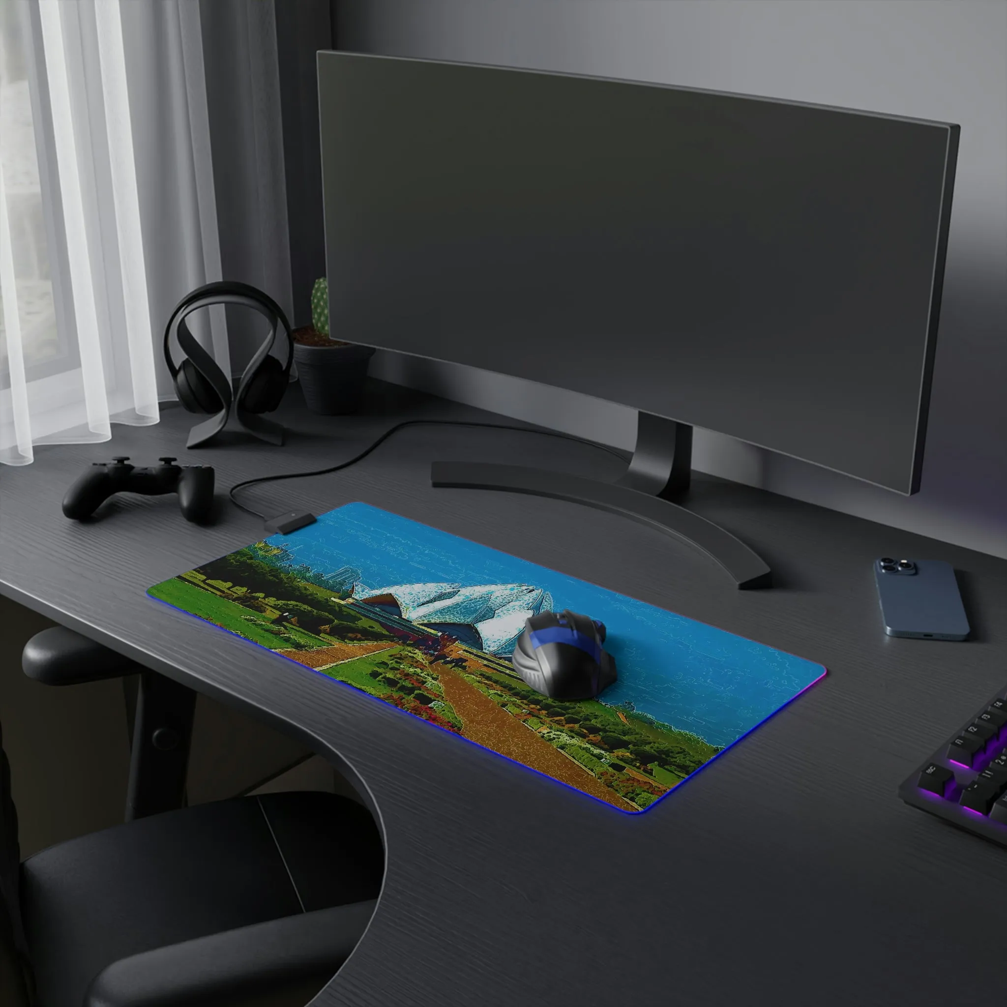 LED Gaming Mouse Pad ... 'Bahai'i House-Of-Worship' ... "Lotus Temple: Delhi, India, 2008" ... Original Works ...